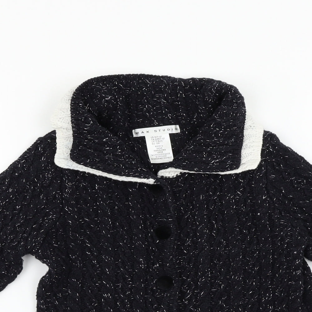 Max Studio Girls Blue   Cardigan Jumper Size 7-8 Years