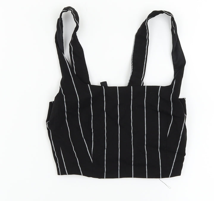 H&M Womens Black Striped  Ringer Tank Size 4