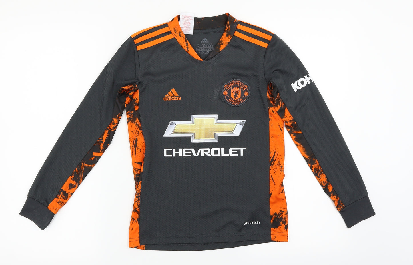 adidas Boys Grey   Jersey T-Shirt Size 9-10 Years  - Manchester United GK Shirt- De Gea