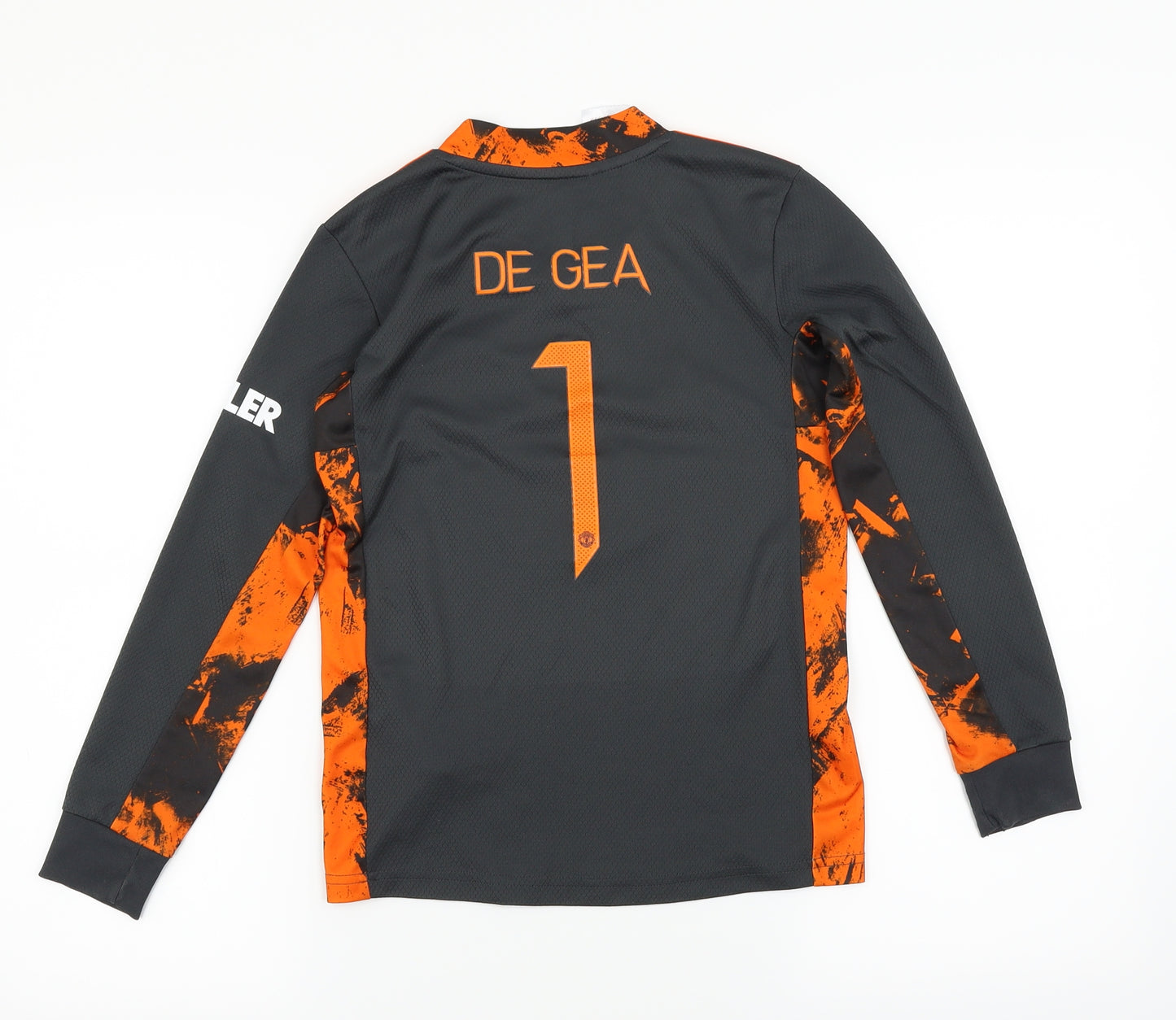 adidas Boys Grey   Jersey T-Shirt Size 9-10 Years  - Manchester United GK Shirt- De Gea