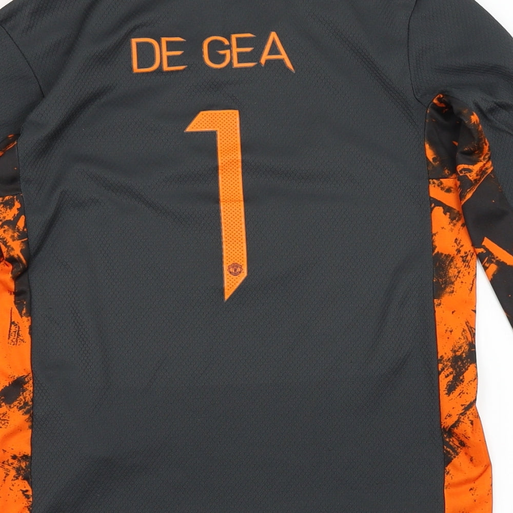 adidas Boys Grey   Jersey T-Shirt Size 9-10 Years  - Manchester United GK Shirt- De Gea