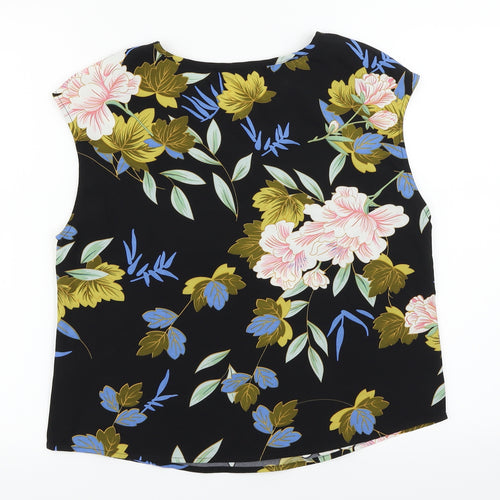 SheIn Womens Black Floral  Basic Blouse Size XS