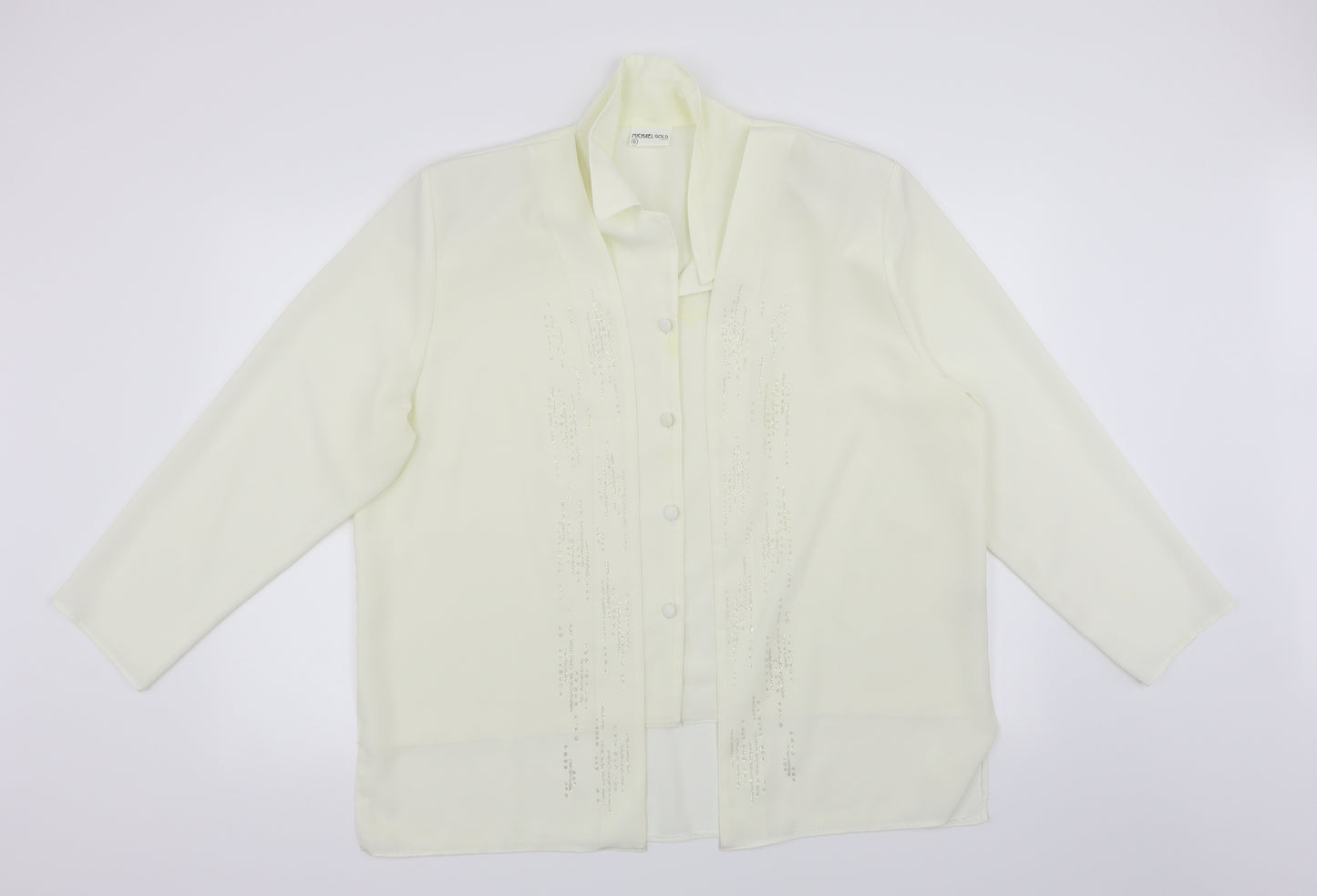 Michael Gold Womens White   Tunic Blouse Size XL