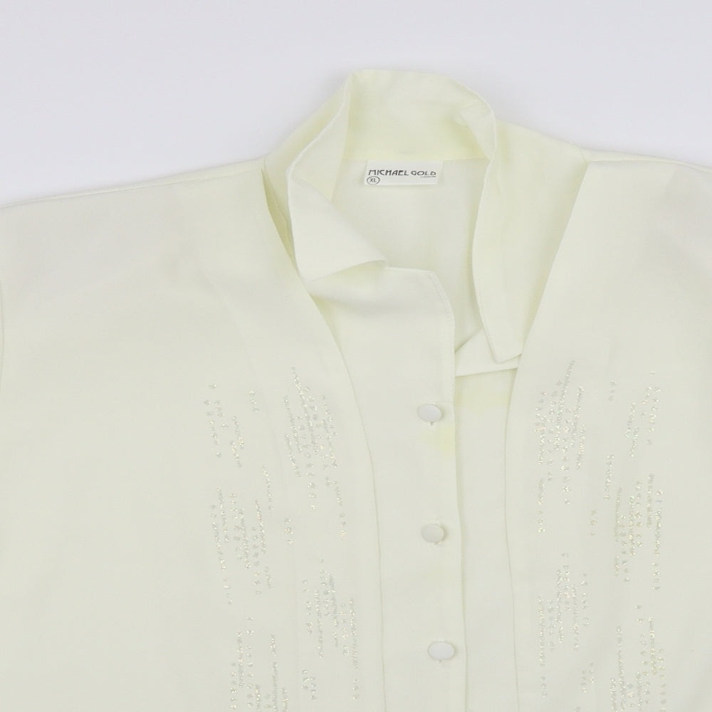 Michael Gold Womens White   Tunic Blouse Size XL