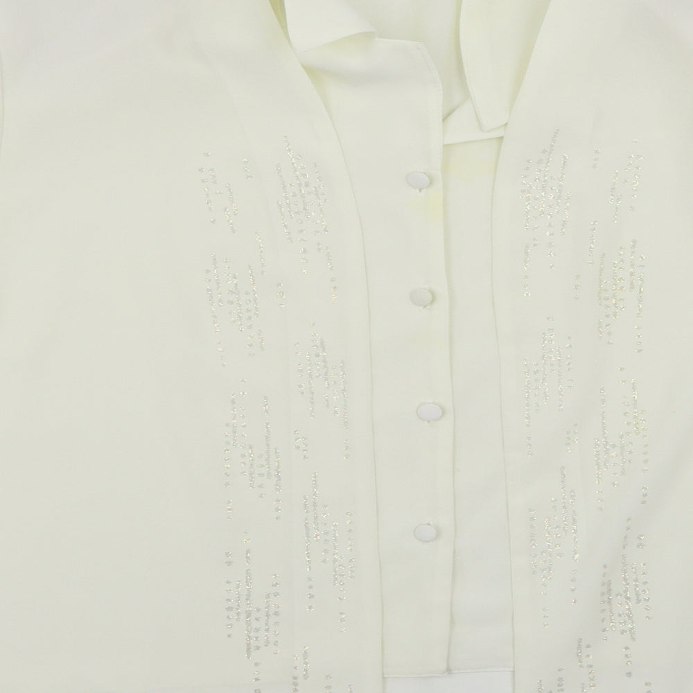 Michael Gold Womens White   Tunic Blouse Size XL