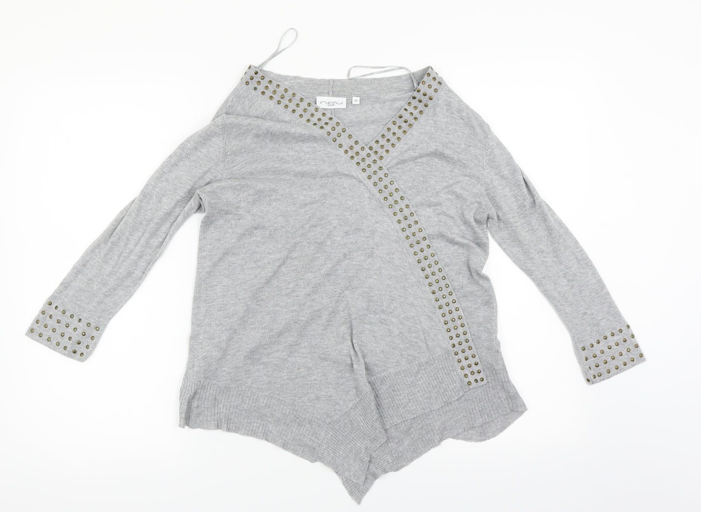 New Look Womens Grey   Cardigan Jumper Size 12