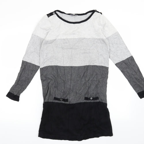 BHS Womens Grey Striped  Pullover Jumper Size 12