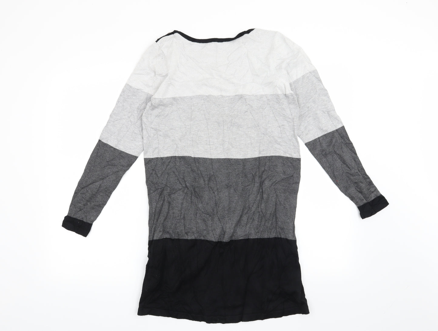 BHS Womens Grey Striped  Pullover Jumper Size 12