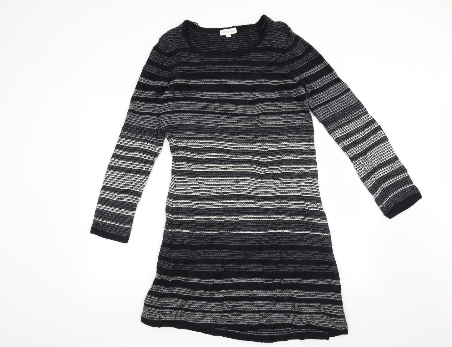 Monsoon Womens Black Striped  Jumper Dress  Size M