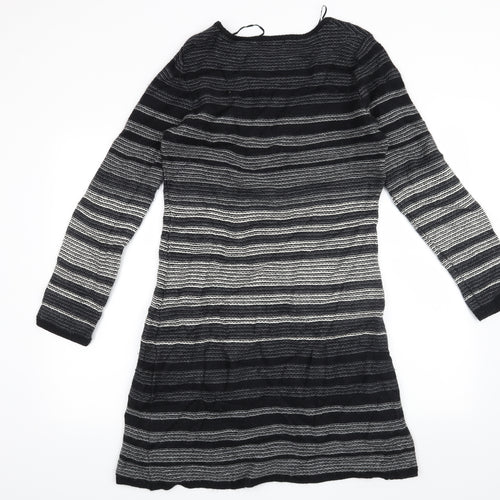 Monsoon Womens Black Striped  Jumper Dress  Size M