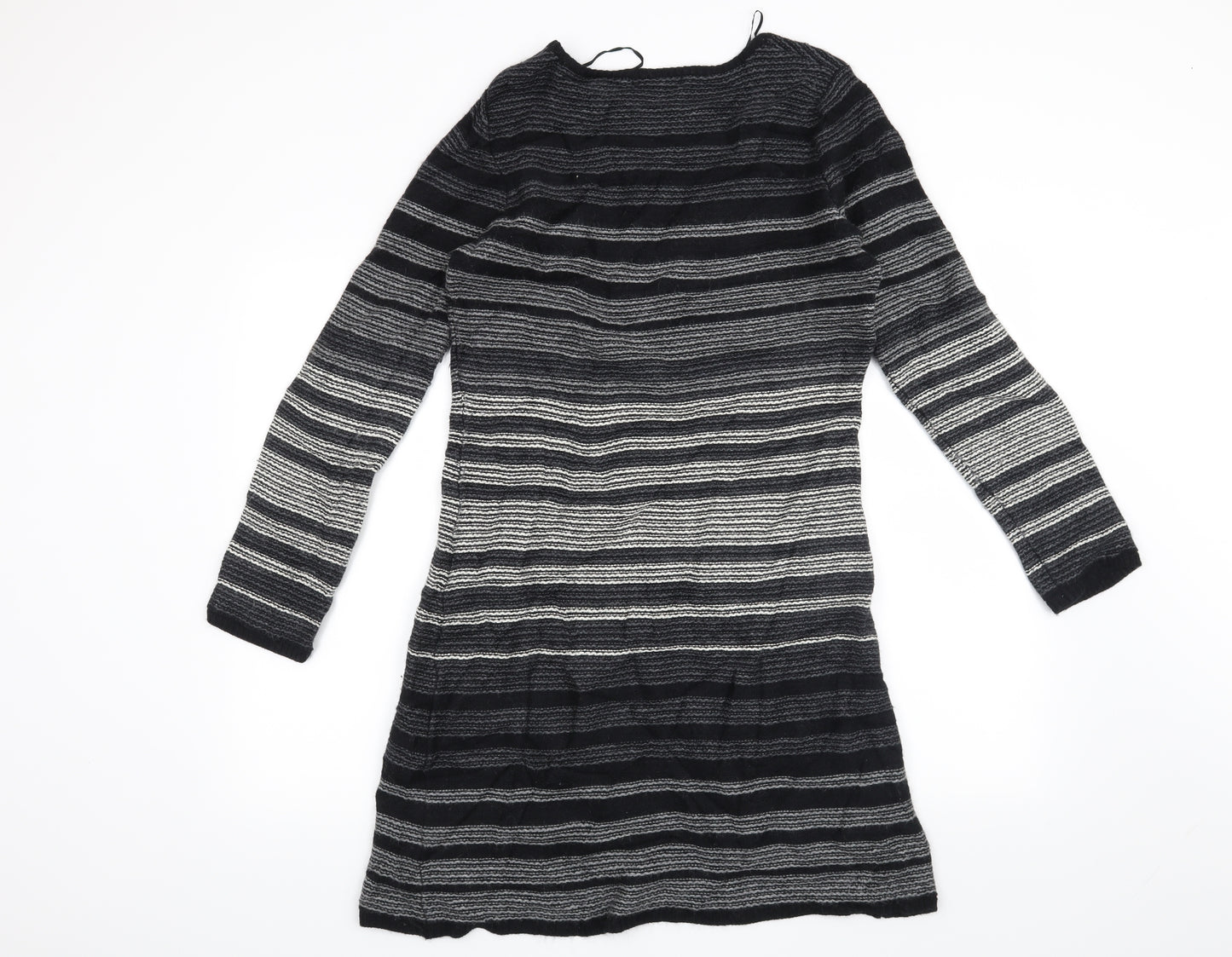 Monsoon Womens Black Striped  Jumper Dress  Size M
