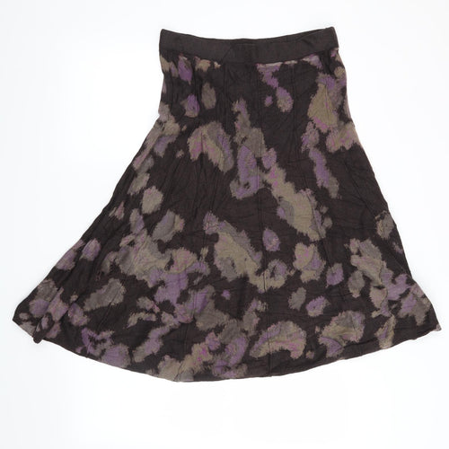 Preworn Womens Brown Geometric  A-Line Skirt Size M