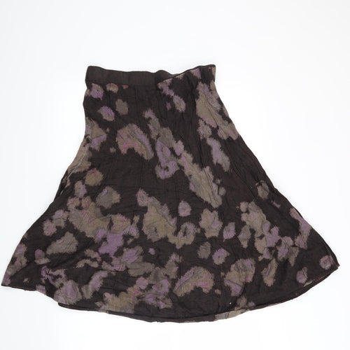 Preworn Womens Brown Geometric  A-Line Skirt Size M