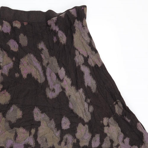 Preworn Womens Brown Geometric  A-Line Skirt Size M