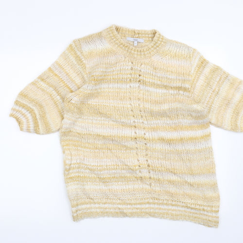 NEXT Womens Yellow Striped  Pullover Jumper Size 14
