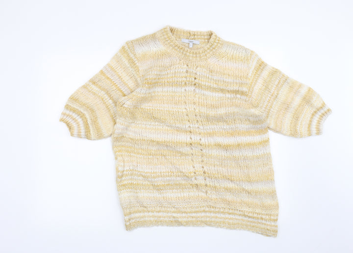 NEXT Womens Yellow Striped  Pullover Jumper Size 14