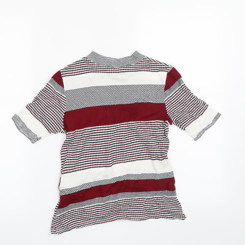 New Look Womens Red Striped  Basic Blouse Size 8