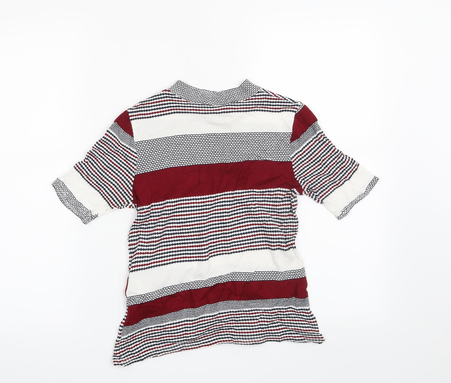 New Look Womens Red Striped  Basic Blouse Size 8