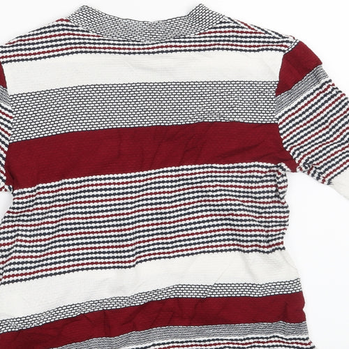 New Look Womens Red Striped  Basic Blouse Size 8