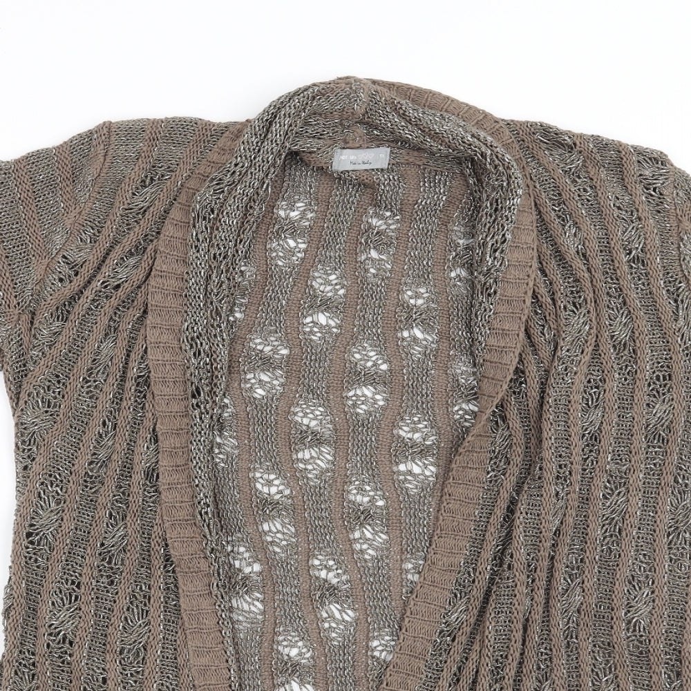 Per Una Womens Brown Striped  Cardigan Jumper Size M