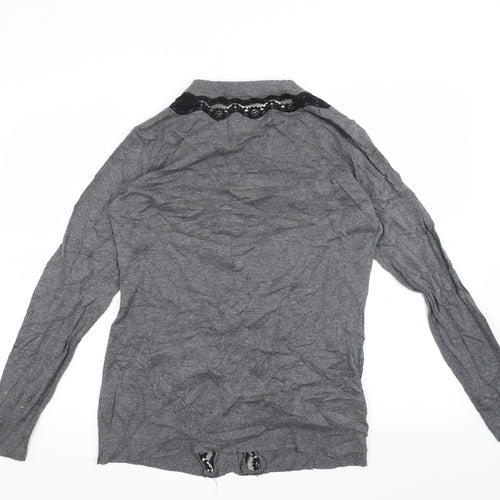 Lux Womens Grey   Cardigan Jumper Size L