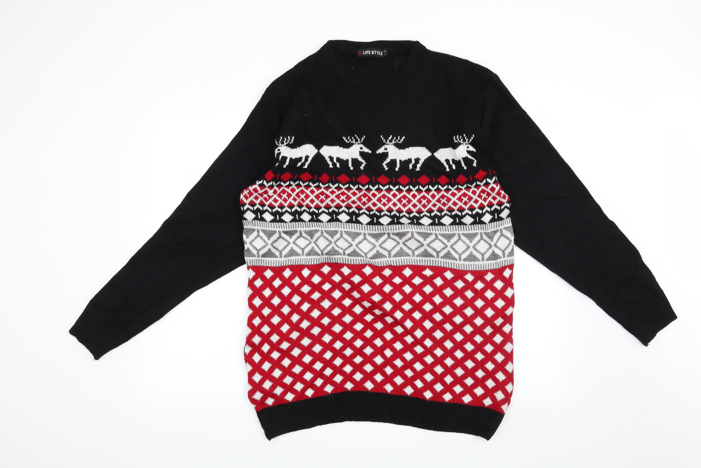 Lifestyle Mens Black   Pullover Jumper Size XL  - Christmas