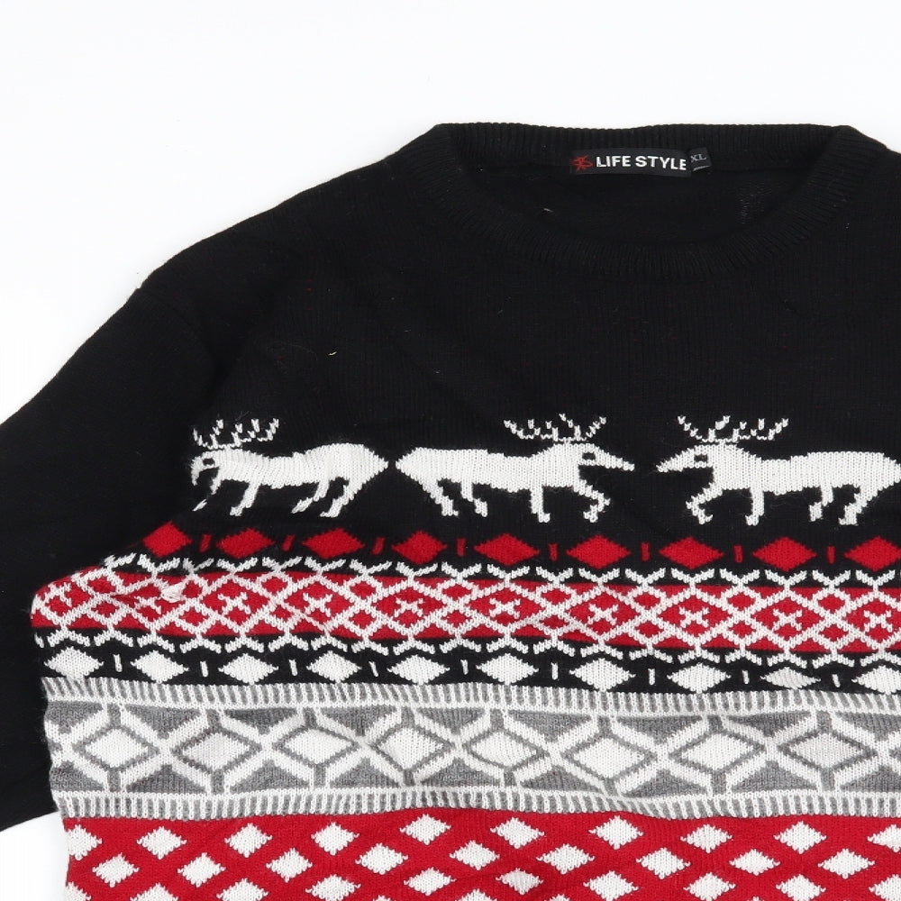 Lifestyle Mens Black   Pullover Jumper Size XL  - Christmas
