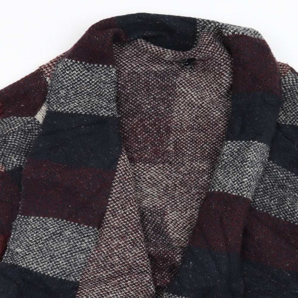 Atmosphere Womens Red Check  Cardigan Jumper Size 10