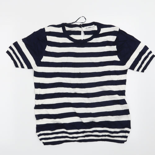 Zara Womens Blue Striped  Pullover Jumper Size M