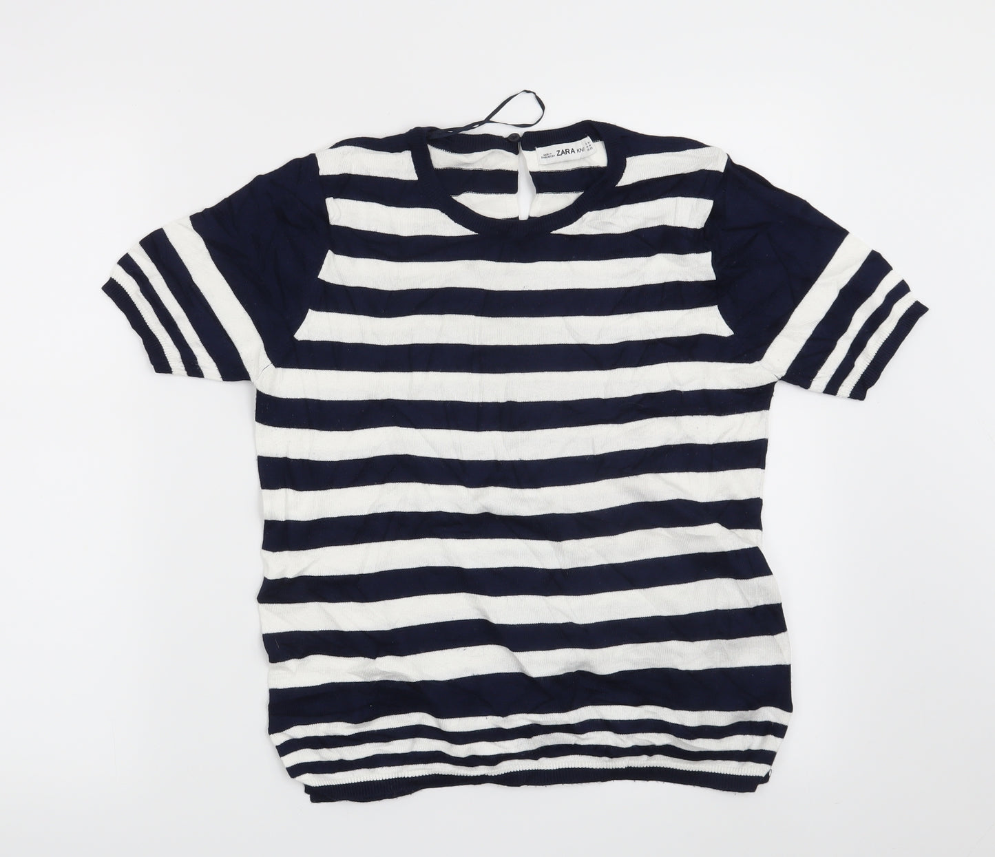 Zara Womens Blue Striped  Pullover Jumper Size M