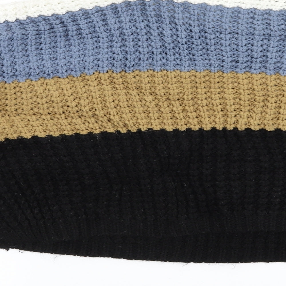 Pretty little thing Womens Black Striped  Pullover Jumper Size 8