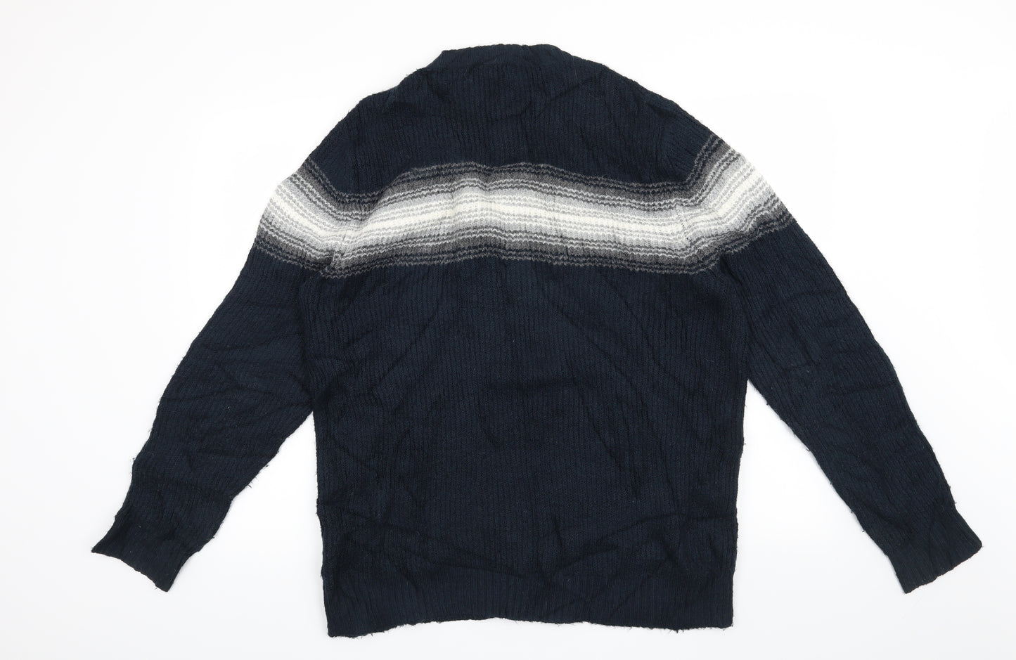Marks and Spencer Mens Blue Striped  Pullover Jumper Size L