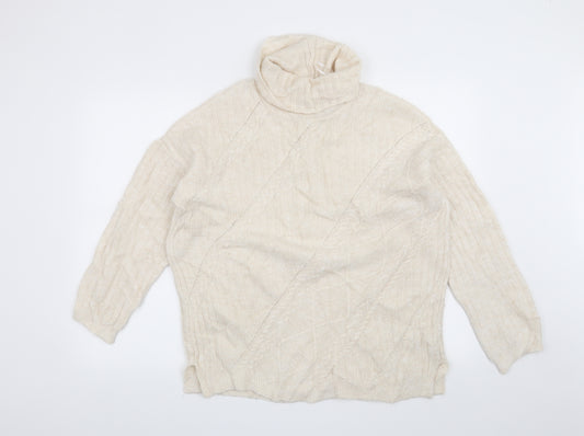 Front view of F&F women’s beige jumper, size UK 12