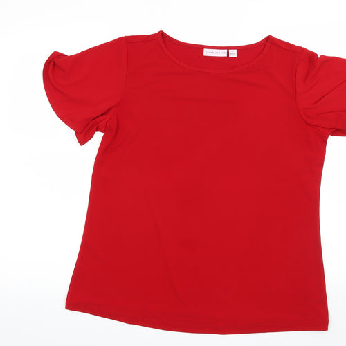 Susan Graver Womens Red   Basic T-Shirt Size S