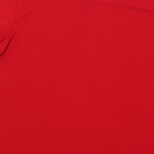 Susan Graver Womens Red   Basic T-Shirt Size S