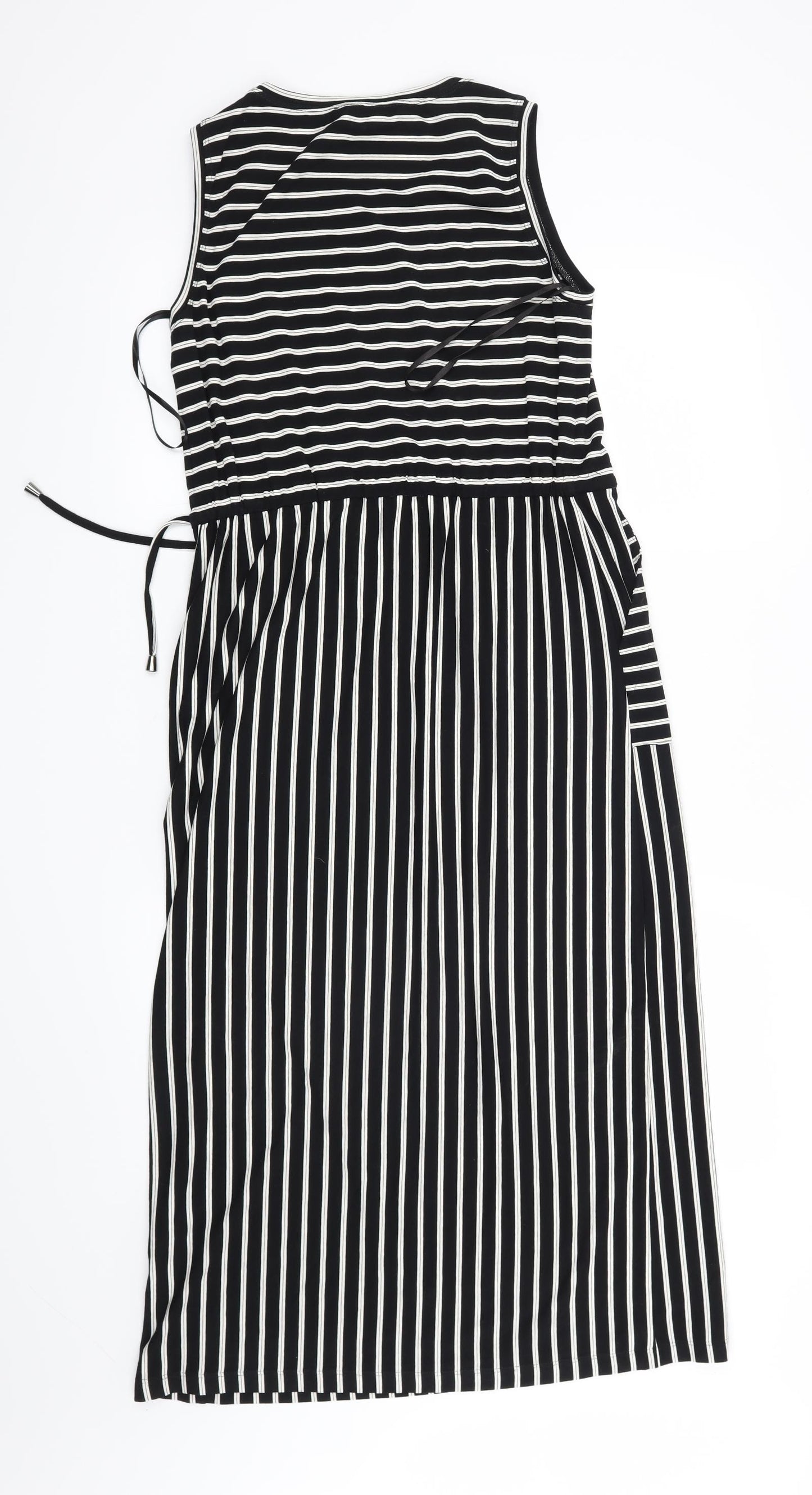 Warehouse Womens Black Striped  Shift  Size 8
