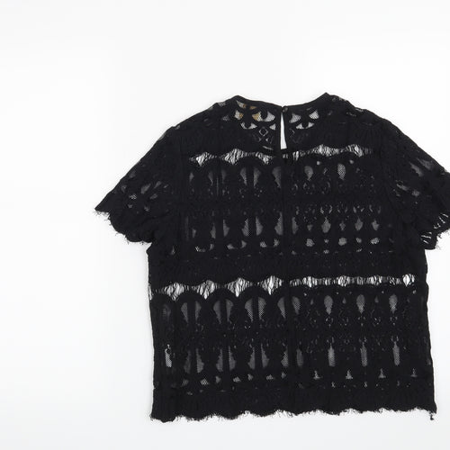 Louche Womens Black Geometric  Basic Blouse Size 12
