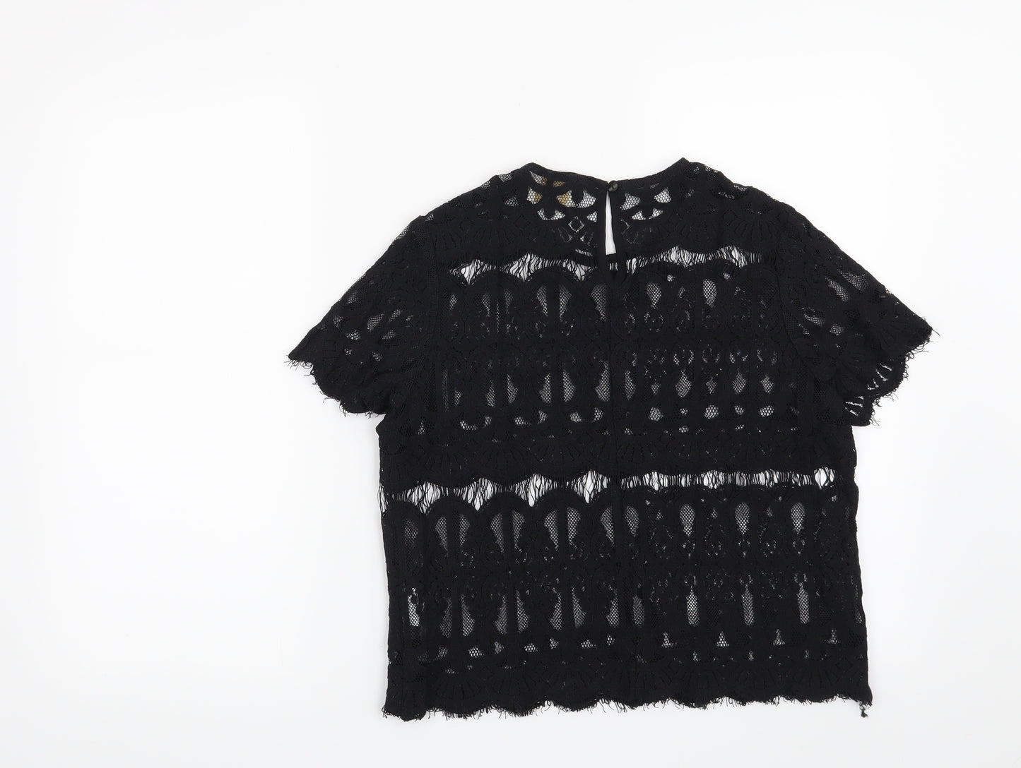 Louche Womens Black Geometric  Basic Blouse Size 12