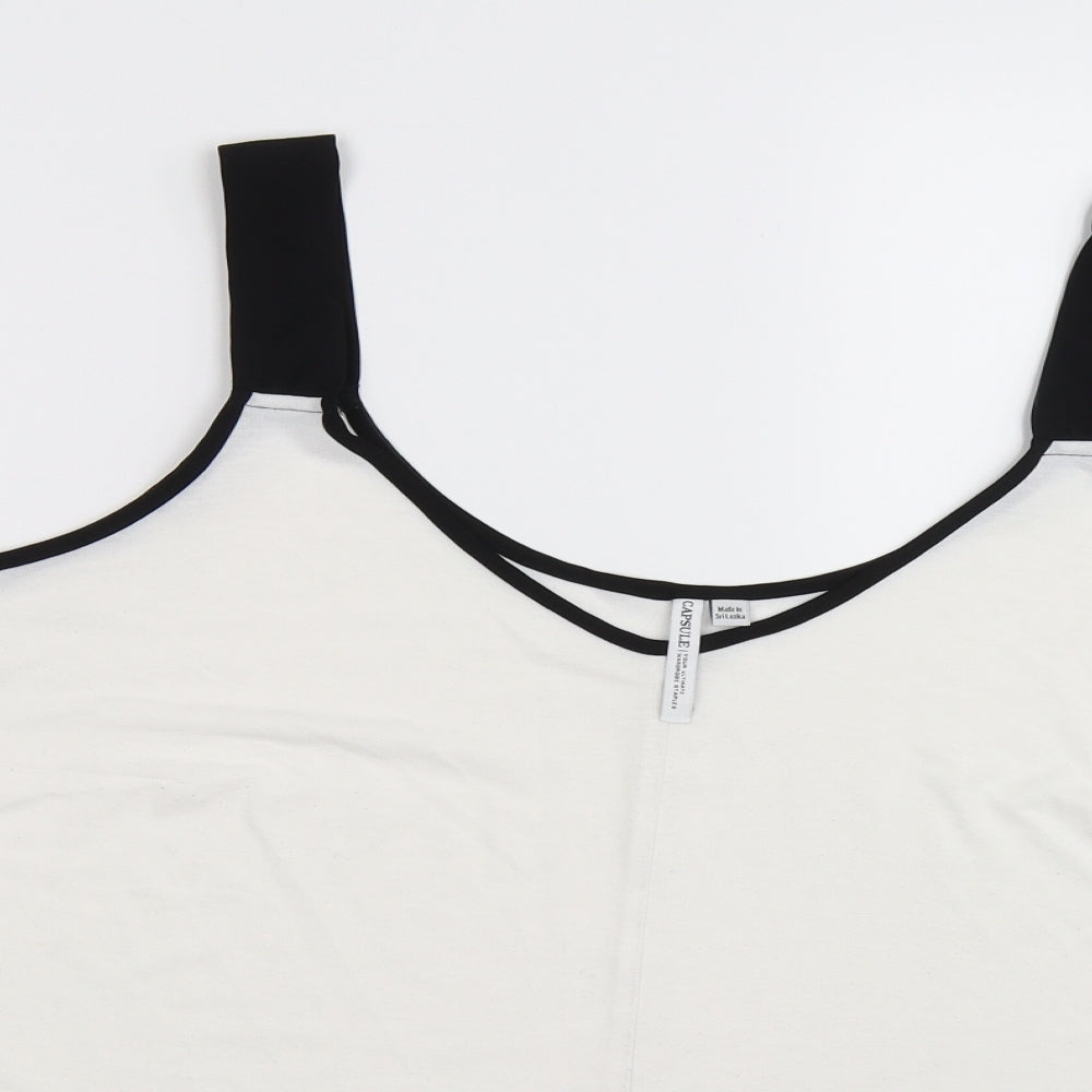 Capsule Womens White   Basic Tank Size 22