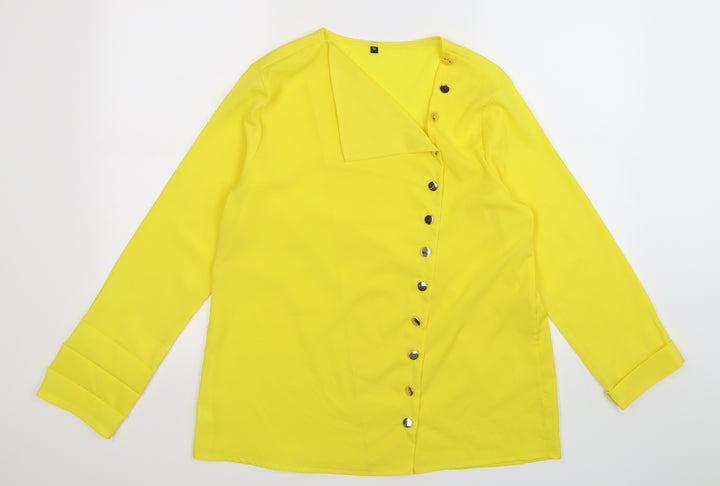 Preworn Womens Yellow   Basic Button-Up Size M