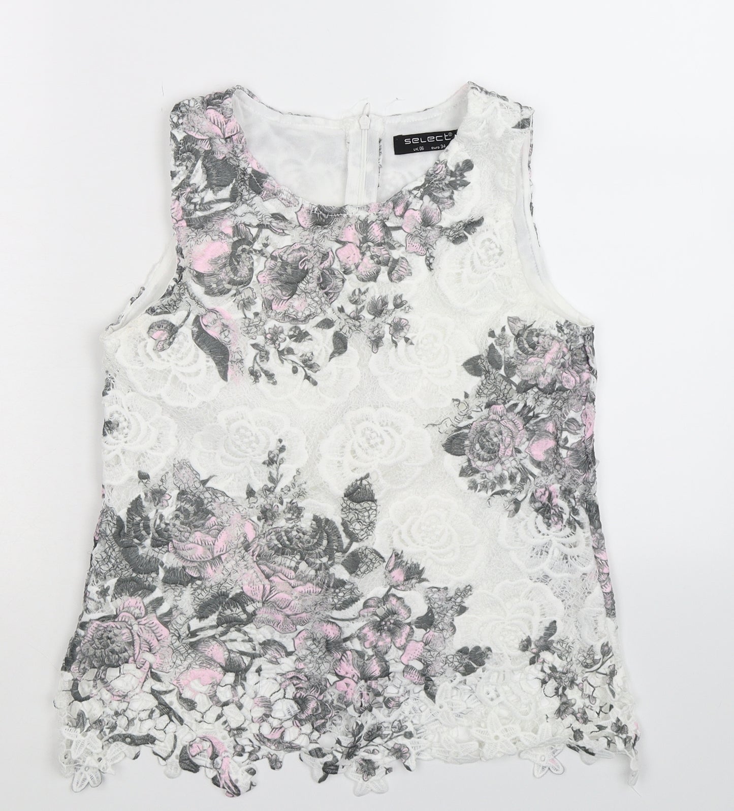 Select Womens Multicoloured Floral  Basic Tank Size 6