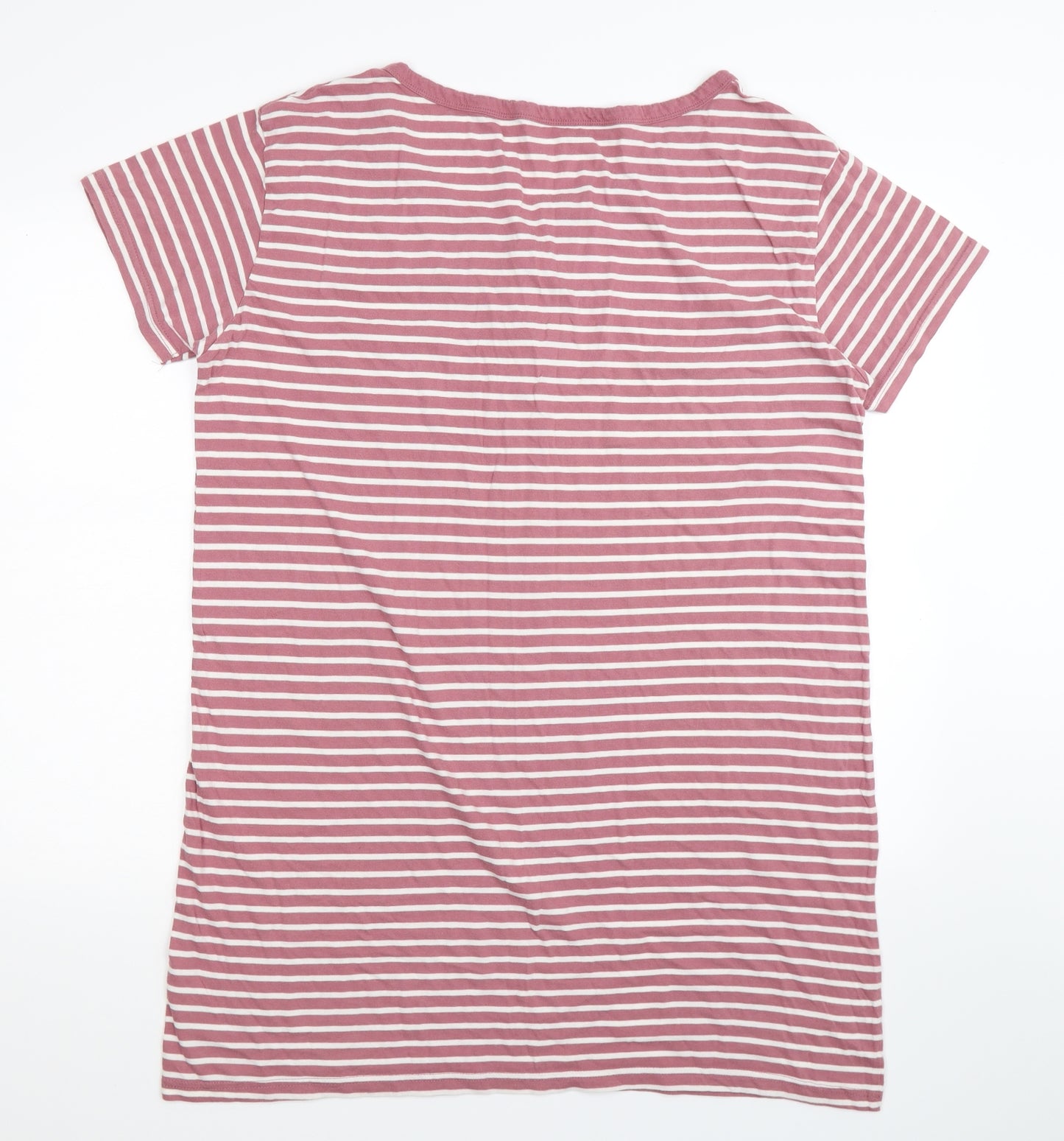 Primark Womens Pink Striped  T-Shirt Dress  Size 14