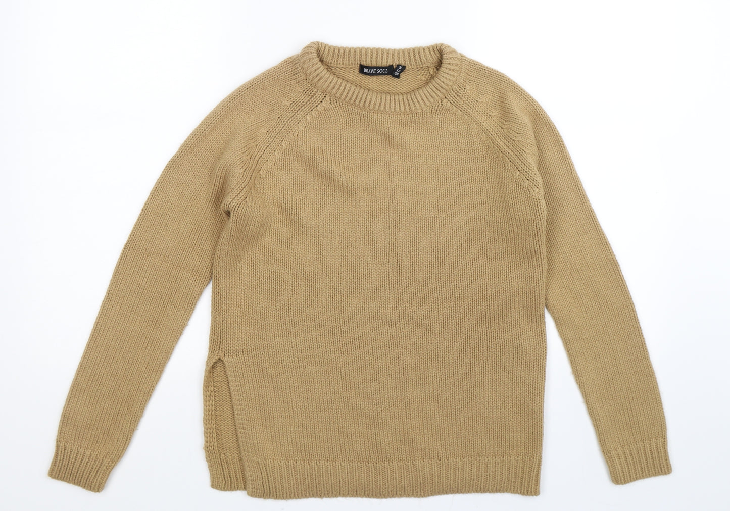 Brave Soul Womens Beige  Knit Pullover Jumper Size 12