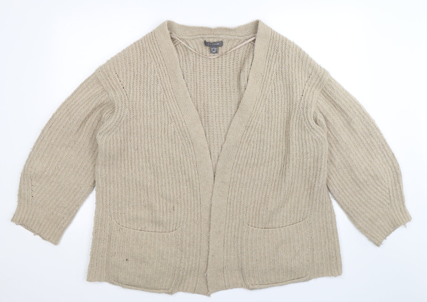 Primark Womens Grey  Knit Cardigan Jumper Size 16