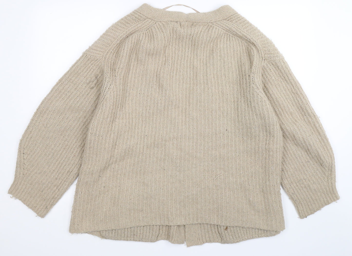 Primark Womens Grey  Knit Cardigan Jumper Size 16