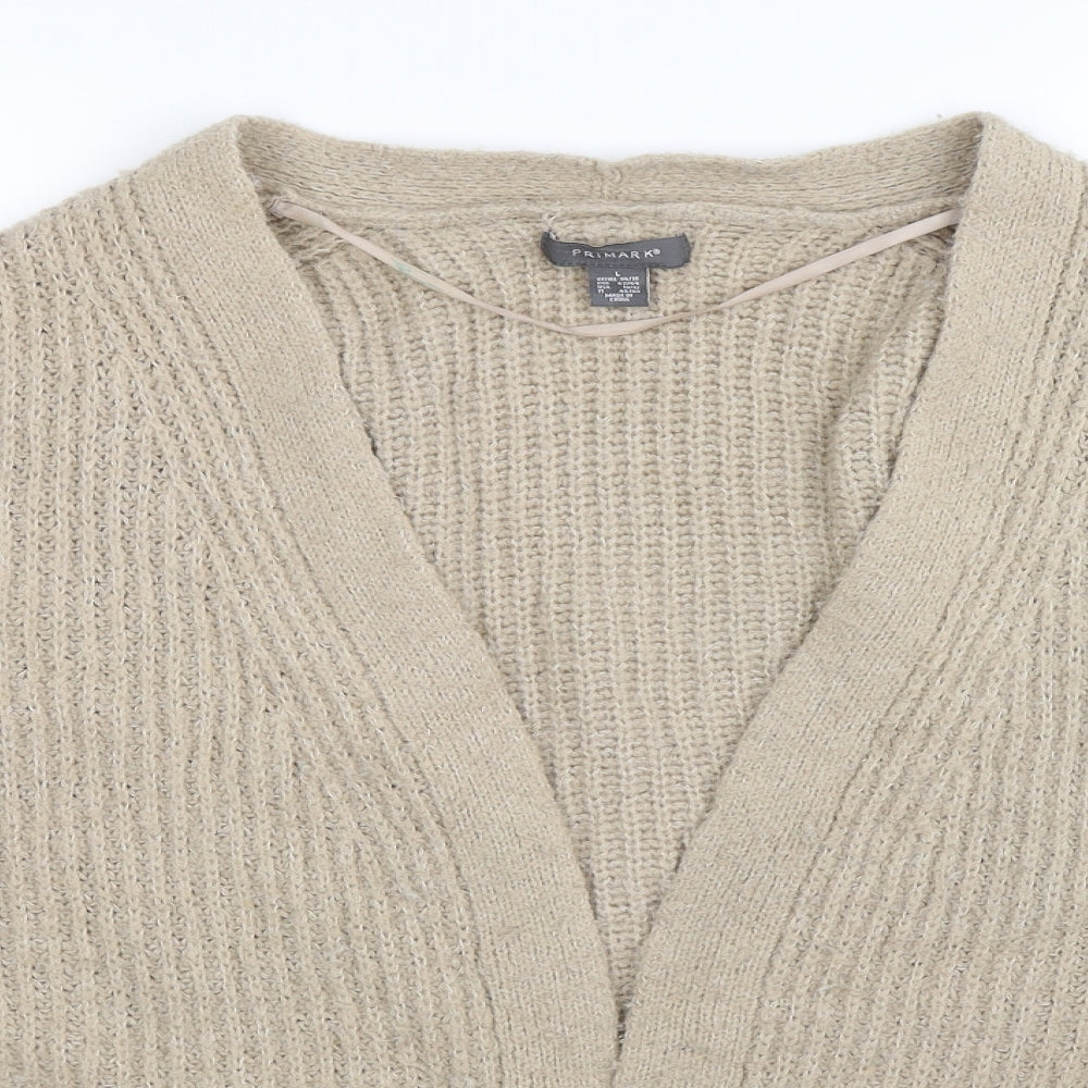 Primark Womens Grey  Knit Cardigan Jumper Size 16