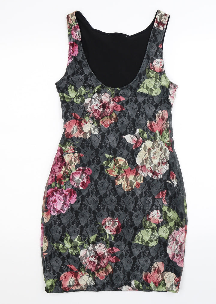 Preworn Womens Multicoloured Floral Bodycon Size S