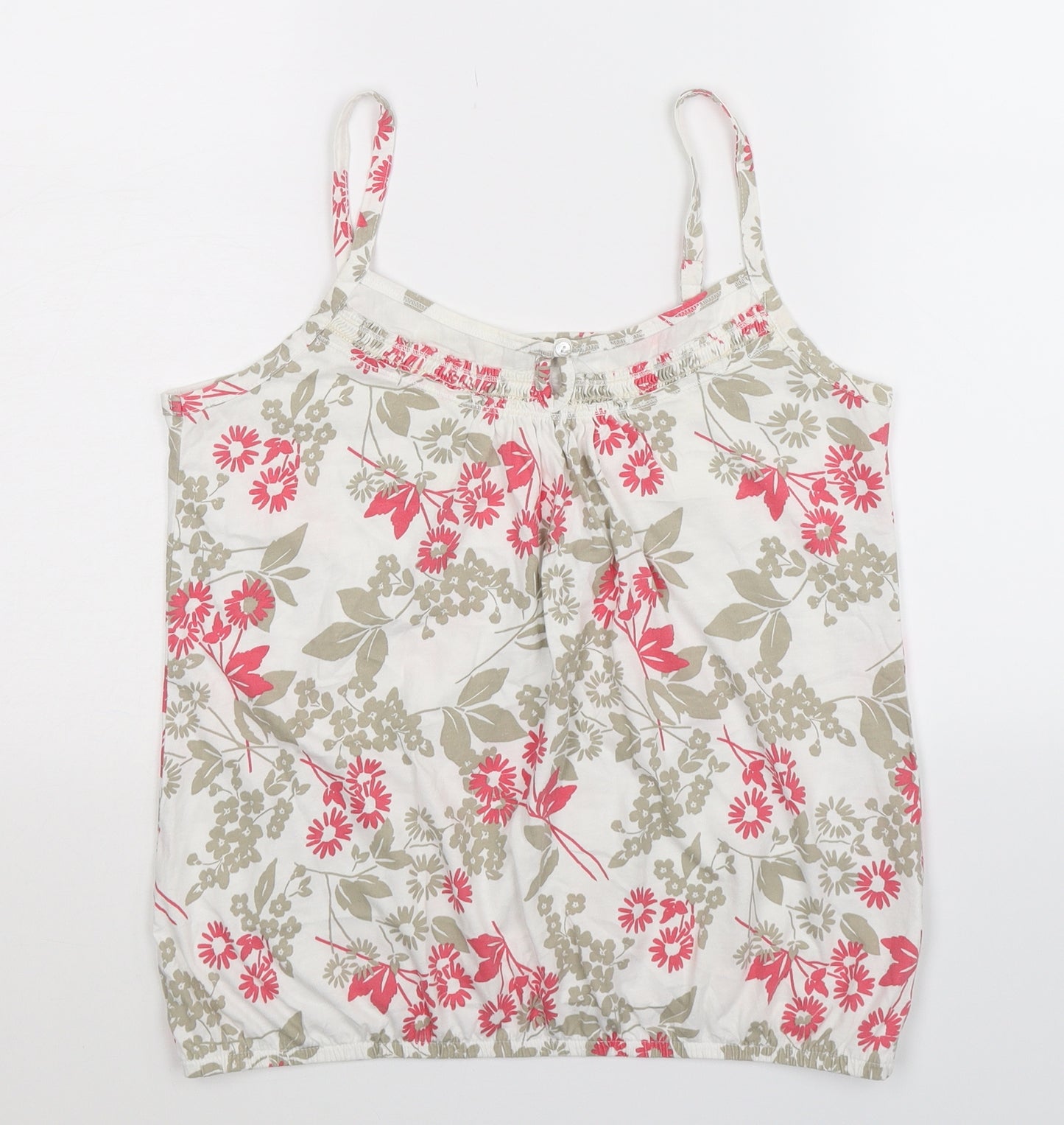 Debenhams Womens White Floral  Basic Tank Size 12