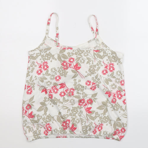 Debenhams Womens White Floral  Basic Tank Size 12