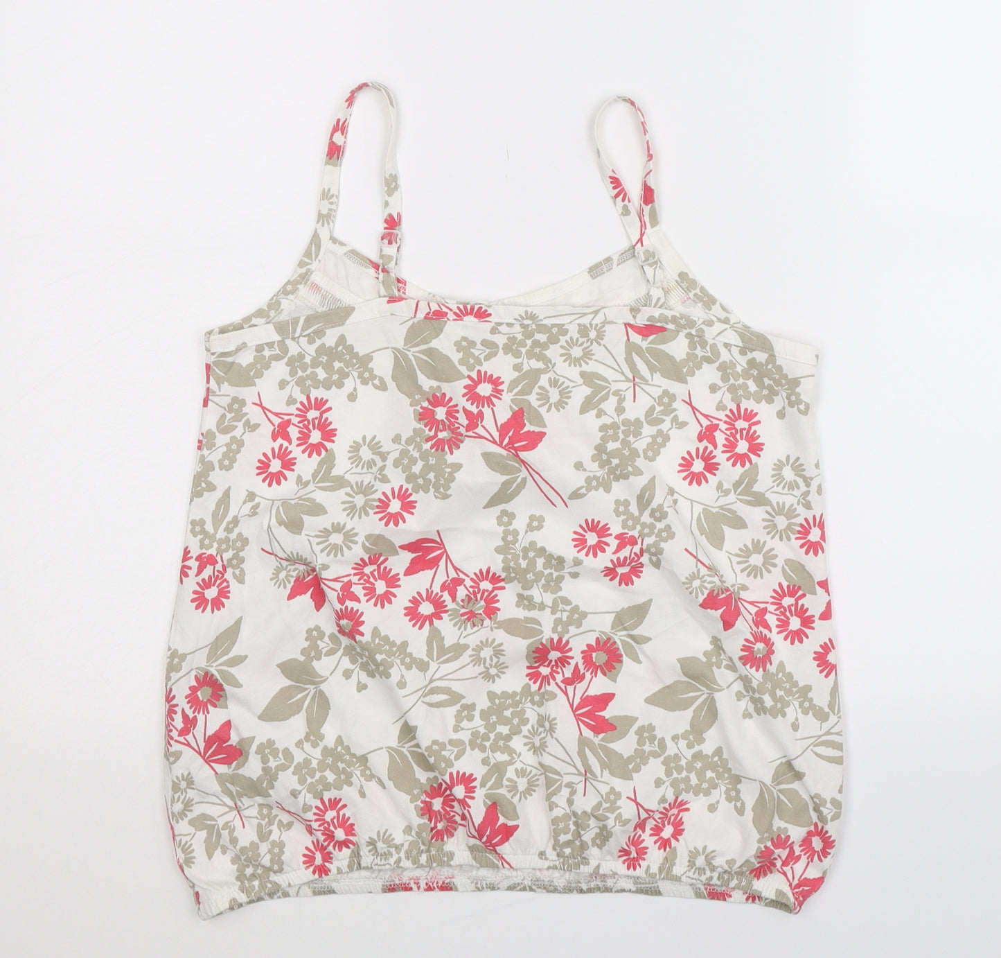 Debenhams Womens White Floral  Basic Tank Size 12